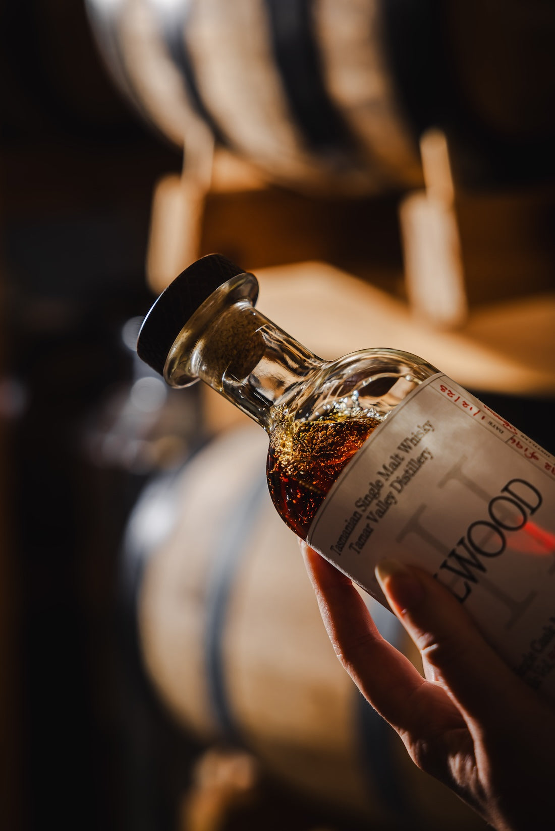 Bottle of the best Tasmanian Whisky, award winning Hillwood Whisky.